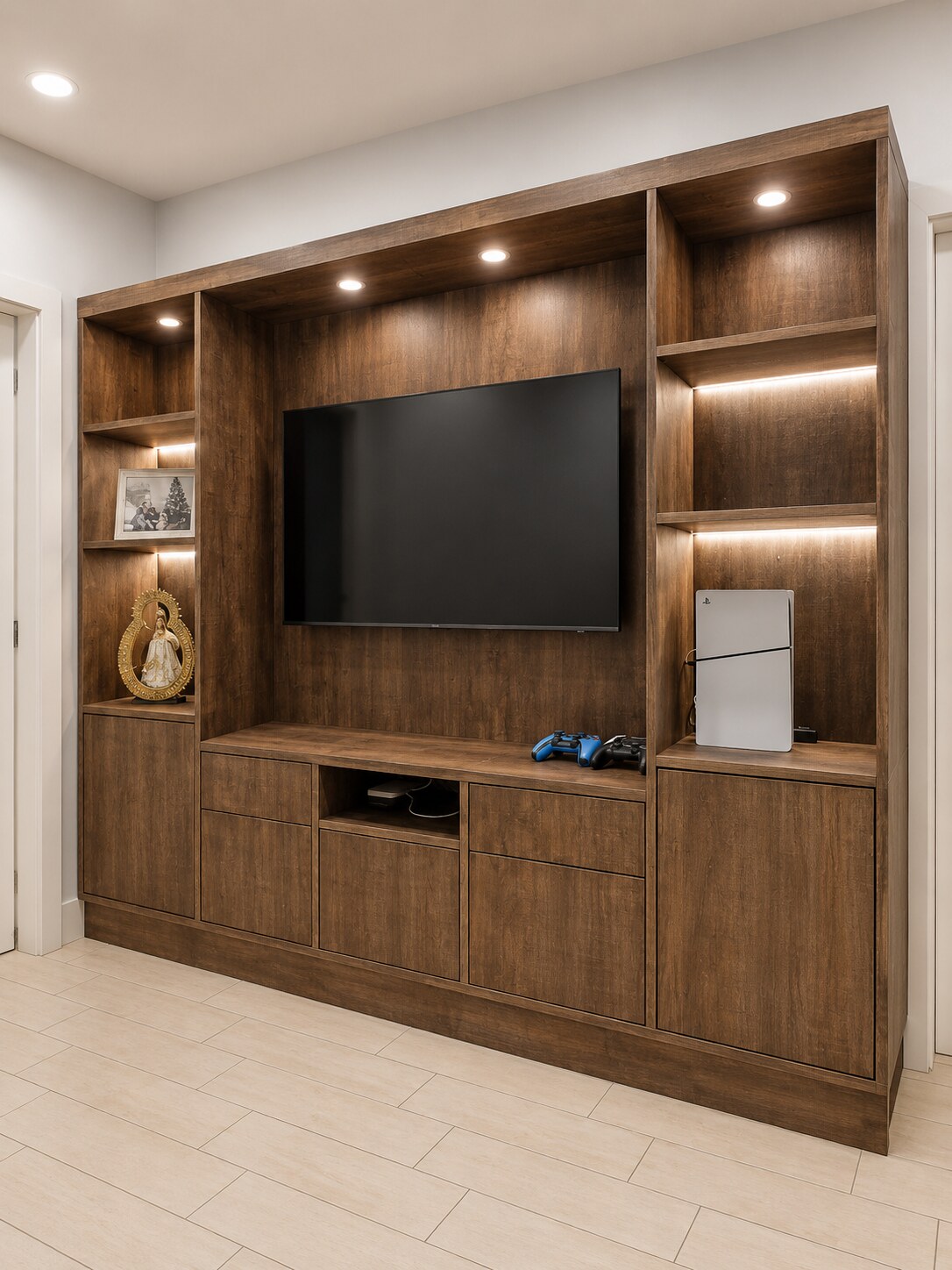 Mueble de televisión con iluminación